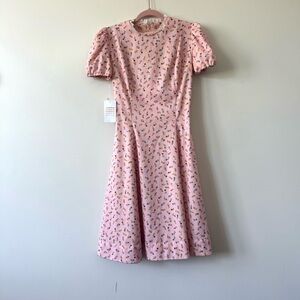 Vintage Floral Pink Dress